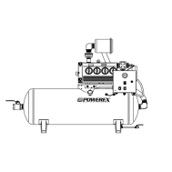 IBVS1004 Powerex, 10 HP Industrial Rotary Vane Vacuum Package, 68 SCFM @ 19