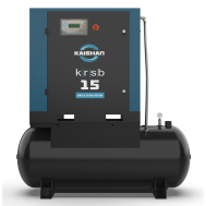 Kaishan KRSB-15-125-120-TM, 15 HP Rotary Screw Air Compressor, 59 CFM @ 125 PSI 120 Gallon Horizontal Air Tank 208-230/460-Volt, 3-Phase