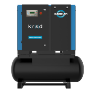 Kaishan, 15 HP Rotary Screw Air Compressor, 66 CFM @ 125 PSI, 120 Gallon Tank, 460/3/60 | KRSD-15-125,AC,46V,TANK,US