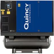 Quincy QGDV-30-TMD, 30 HP Rotary Screw Air Compressor with VFD, 154.5 ACFM, 150 PSI, Tank Mounted & Refrigerated. Air Dryer