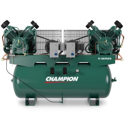 Champion 15 HP Duplex Air Compressor, Two Stage, 97.4 CFM @ 175 PSI, 120 Gallon Tank, 1034 RPM, 460-Volt 3-Phase | HR15DF-12