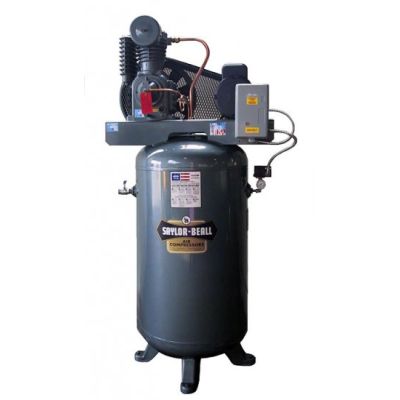 Saylor-Beall 5 HP Pressure Lubricated Air Compressor Two Stage, 17.3 CFM @ 175 PSI, 80 Gallon Air Tank, 230-Volt 1-Phase | VT-PL-735-80-230-1