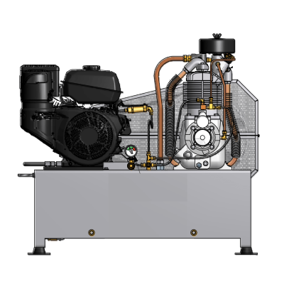 14 HP Gas Driven Air Compressor 23.2 CFM 4 Gallon X 2 | Kohler Engine | HGR7-LPK