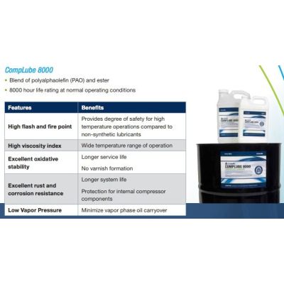 CompLube 8000 Synthetic Rotary Screw Oil 5-Gallon| 28H388