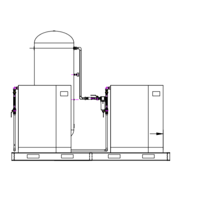 Custom Skid Mounted Air Compressor Packages with Dryer, Tank on Common Skid