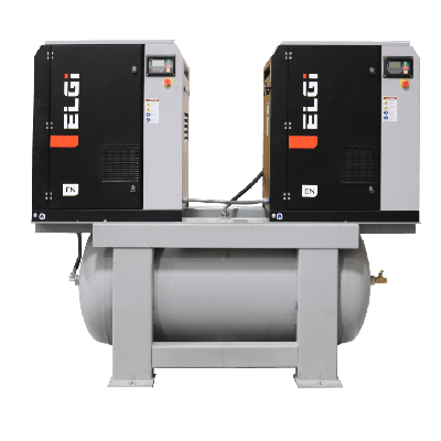 Duplex 10 HP Rotary Screw Compressor 76 CFM, 3-Phase  (20 HP Total) | EN07-125-120Q-A2A