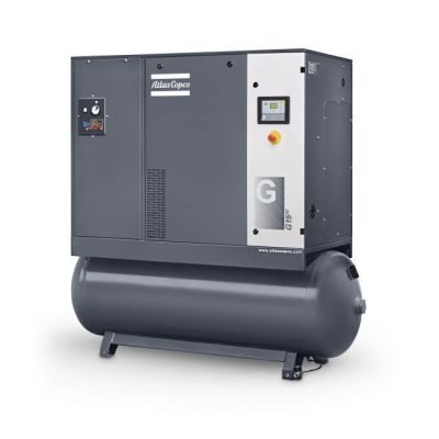 Atlas Copco 10 HP Rotary Screw Air Compressor, 39.6 CFM @ 125 PSI, 71 Gallon Tank & Air Dryer 3-Phase | G7L-125 FF 208-230/460, 71 GAL | 8153292928