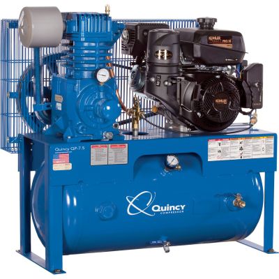 Quincy 14 HP Air Compressor 23.6 CFM @ 175 PSI, Kohler Gas Engine, 30 Gallon Air Tank | QT-7.5G
