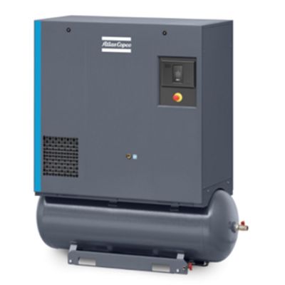 Atlas Copco 20 HP Rotary Screw Air Compressor 62.8 CFM @ 125 PSI, Air Dryer and 120 Gallon Air Tank | G15-125 FF 208-230/460, 120 Gal | 8153290898