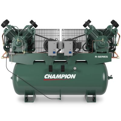 Champion 20 HP Duplex (40 HP) Air Compressor 155.6 CFM @ 175 PSI, 240 Gallon Air Tank, R-70 Pump, 655 RPM, 208-Volt, 3-Phase | HR20D-24