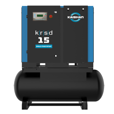 Kaishan, 20 HP Rotary Screw Air Compressor, 72 CFM @ 125 PSI, 230/3/60, 120 Gallon Tank, 10 Year Warranty | KRSD-20-125,AC,23V,TANK,US