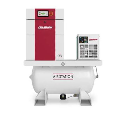 Champion L05-ASD-80-1PH, 7.5 HP Rotary Screw Air Compressor, 24.9 CFM, Air Dryer and 80 Gallon Tank | 230/1/60