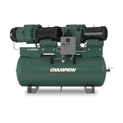 Champion/Hydrovane Duplex 5 HP (10 HP) Rotary Vane Air Compressor 3-Phase 120 Gallon Tank Mnt. | LV04PDRHS‐12 (3PH)