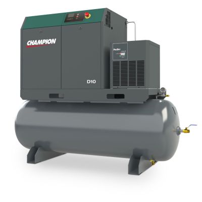Champion 15 HP Rotary Screw Air Compressor Air System with Dryer & 120 Gallon Tank, 208-230/460 Volt 3-Phase | D15-15A Air Station