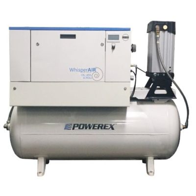 Powerex 5 HP Enclosed Oilless Scroll Air Compressor 60 Gallon Air Tank 15.2 CFM @ 100 PSI, 230-Volt, 3-Phase | SES0508TM-3-2