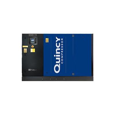 Quincy QGD-15-D, 15 HP Rotary Screw Air Compressor with Air Dryer, 70.1 ACFM @ 125 PSI, 208/230/460/3/60, Air Cooled
