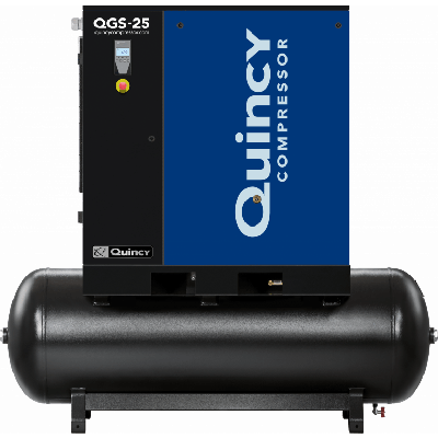 QGS 25 TM | 25 HP Quincy Rotary Screw Air Compressor with 120 Gallon Tank 208-230/460-Volt