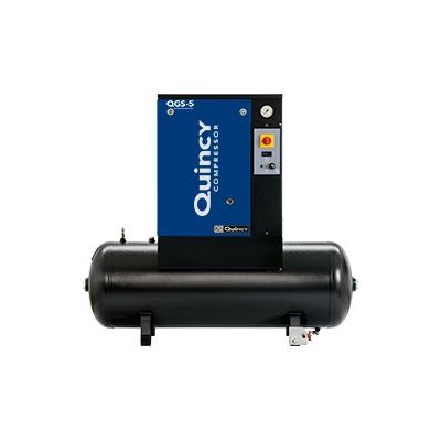 Quincy QGS 5 TM-1, 5 HP Rotary Screw Air Compressor, 18.1 CFM @ 150 PSI, 60 Gallon Air Tank, 230-Volt 1-Phase