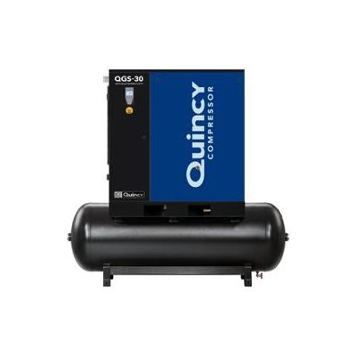 Quincy 30 HP Rotary Screw Air Compressor with 120 Gallon Air Tank 109 CFM | QGS 30 HP T