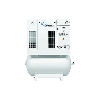 Quincy 3 HP Oilless Scroll Air Compressor 7.2 CFM, 145 PSI, Integrated Air Dryer & 70 Gallon Horizontal Air Tank, 230/460-Volt 3-Phase | QOF-3 TMD (HP)