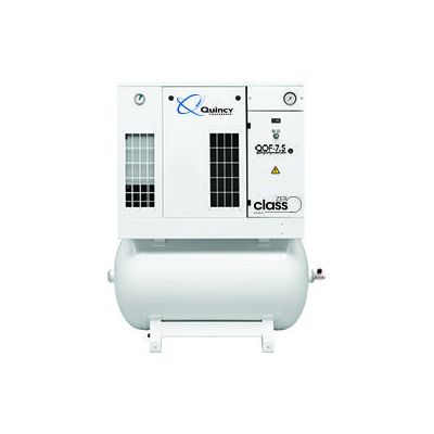 Quincy 7.5 HP Oilless Scroll Air Compressor 20.8 CFM, 116 PSI, Integrated Air Dryer & 70 Gallon Horizontal Air Tank, 230/460-Volt 3-Phase | QOF-7.5 TMD