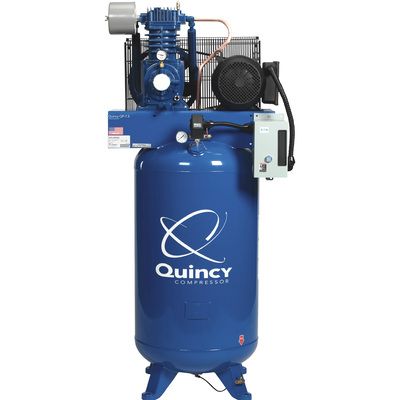 Quincy Compressor PRO, QP-7.5, 7.5 HP Pressure Lubricated Air Compressor, 230/1/60, 22.7 CFM @ 175 PSI, 80 Gallon | 371CS80VCA