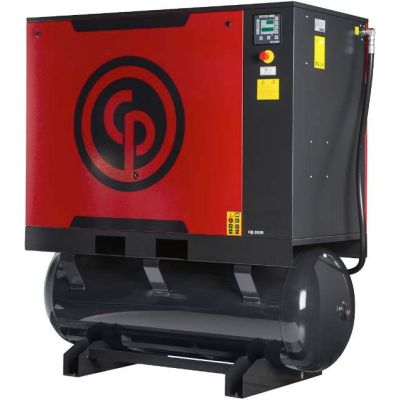 Chicago Pneumatic 20 HP Rotary Screw Air Compressor 82 CFM @ 125 PSI, Air Dryer & 132 Gallon Air Tank | QRS 20D 125 TM | 4152027032