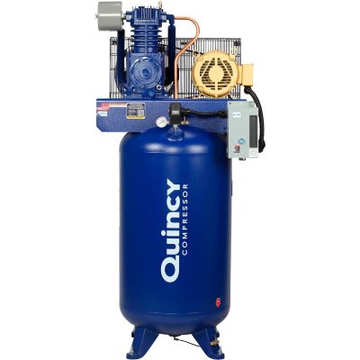 Quincy QT-7.5-80V-230/3/80, 7.5 HP PRO Piston Two Stage Air Compressor, 22.6 CFM @ 175 PSI, 80 Gallon, 230/3/60 | 273DS80VCB23