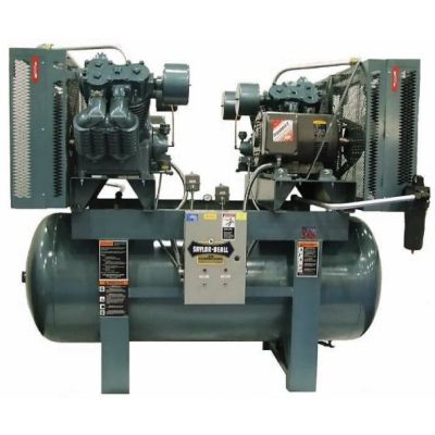 Saylor-Beall 3 HP Pressure Lubricated Duplex Air Compressor | Two Stage 80 Gallon Tank | 230-Volt 3-Phase | X-PL-730-80-230-3
