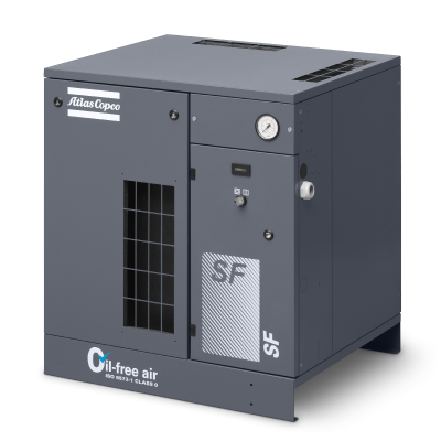 Atlas Copco 5 HP Oilless Scroll Air Compressor 14 CFM 100 PSI with Air Dryer | SF4-116 AFF Mono 208-230/460 | 8153611770