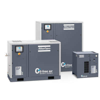 30 HP Atlas Copco Oilless Scroll Air Compressor 86 CFM, 116 PSI, 208/3/60 | SF22+-100 AP HC Multi 200v | 8153603587