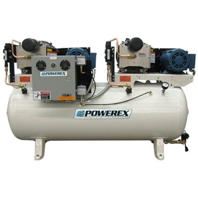 Powerex Duplex 7.5 HP Air Compressor Oilless Scroll 200 Gallon Tank, 46.2 CFM @ 100 PSI, 460-Volt, 3-Phase | STD0755-4-2