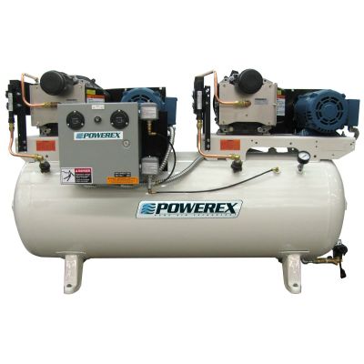 Powerex 5 HP Duplex Oilless Scroll Air Compressor 120 Gallon Tank, 30 CFM @ 100 PSI, 208-Volt, 3-Phase | STD0504-2-2