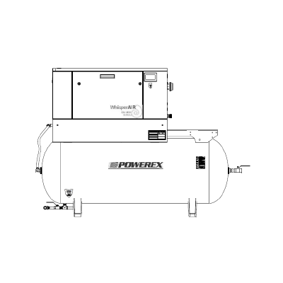 Powerex 5 HP Air Compressor Oilless Scroll 60 Gallon Air Tank 12.5 CFM @ 145 PSI | 230-Volt, 1-Phase | SES1518TM-6-2-HP