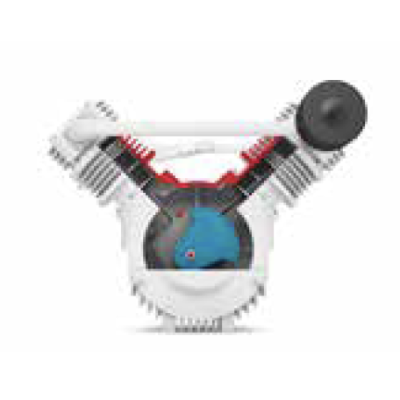 Champion VTR20A, Two-Stage Oil-Less Air Compressor Bare Pump, Air Cooled, Cooling Fan and Flywheel, Rated for 5 & 7.5 HP 