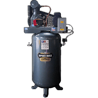 Saylor-Beall 5 HP Splash Lubricated Two-Stage Air Compressor, 17.3 CFM @ 175 PSI, 80 Gallon Air Tank 230-Volt, 1-Phase | VT-735-80-230-1